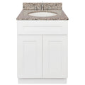 White Vanity with Burlywood Granite Top and Faucet I271