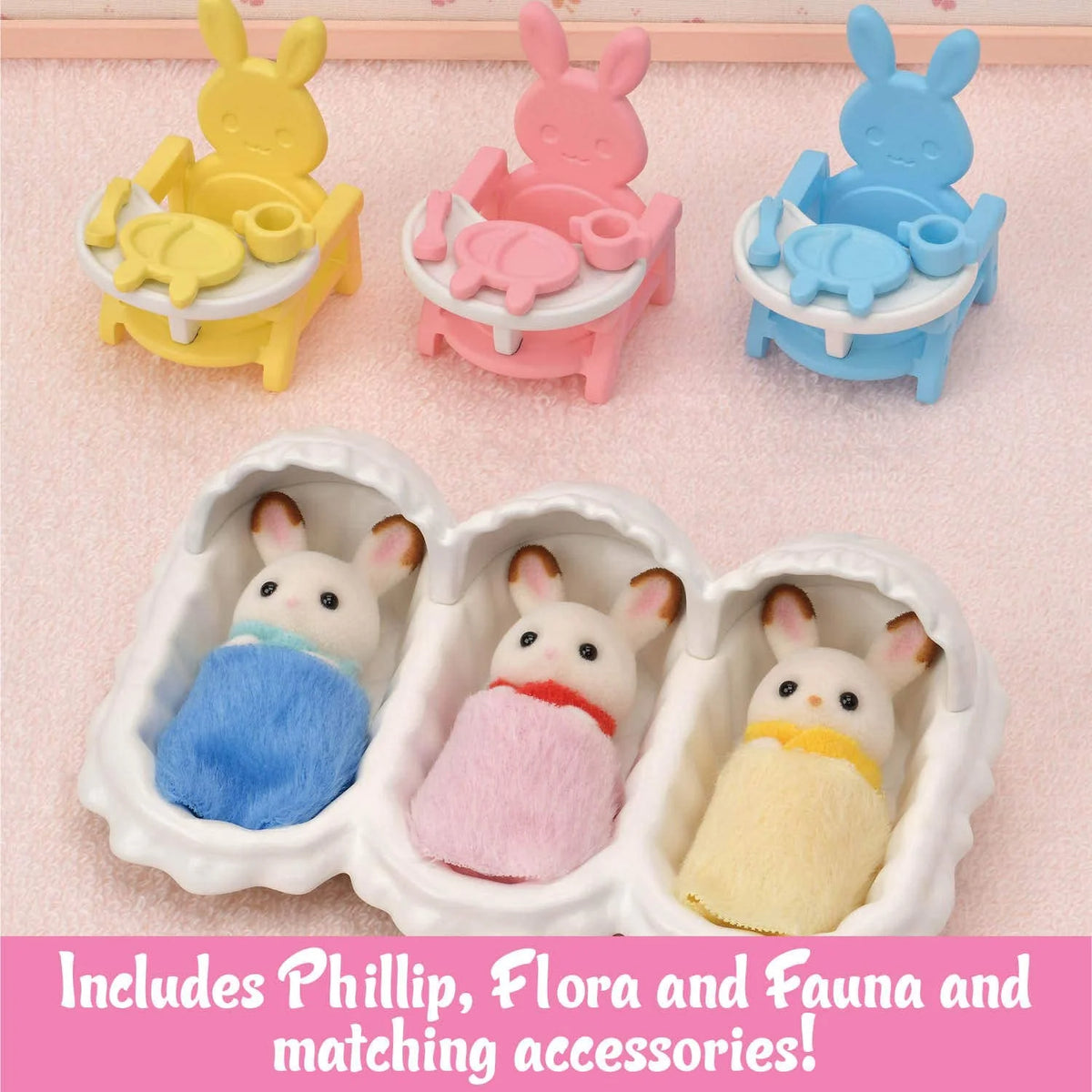 3 Hopscotch Rabbit Figures Dollhouse Playset C550482