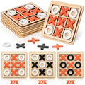 6 Pieces Wooden Tic Tac Toe Game XO Chess Board Game R7662