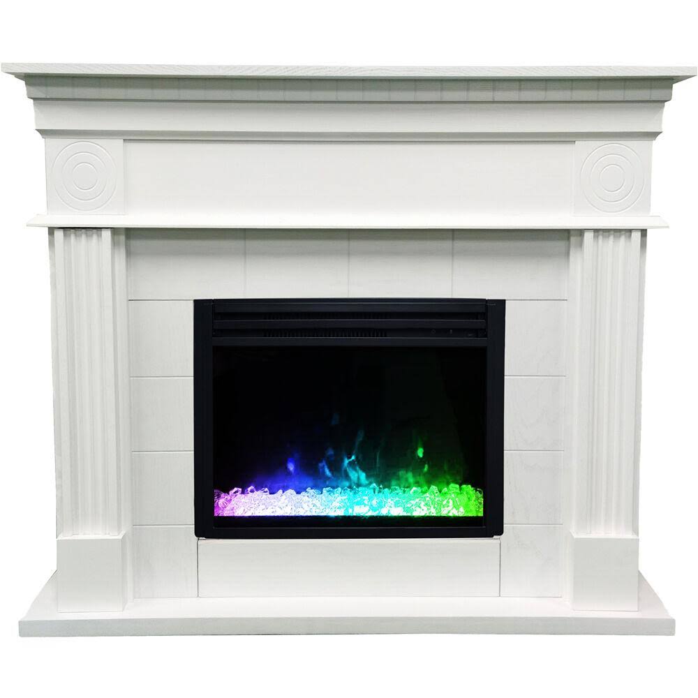 Dark Coffee Electric Fireplace Mantel with Deep Log Insert Y970