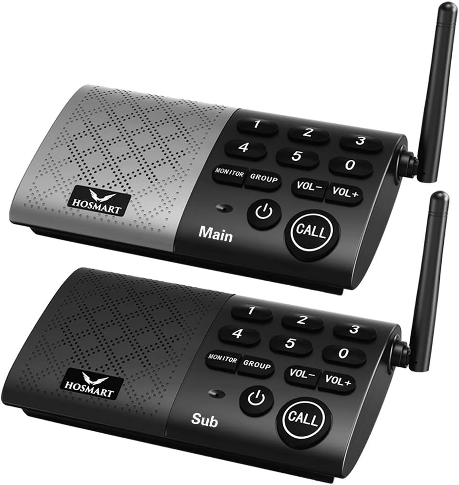 Full Duplex Wireless Intercom System, 1000 feet Range A527