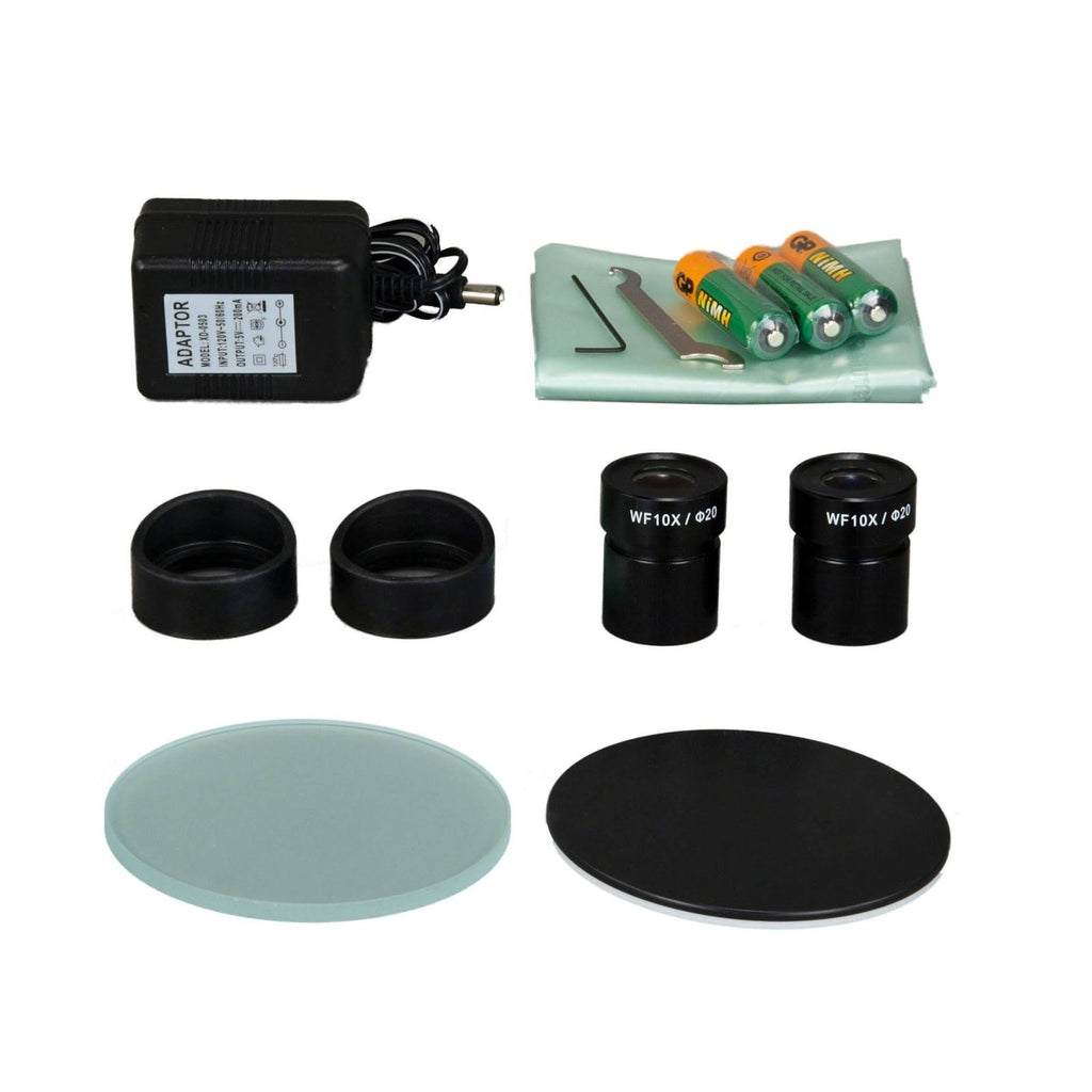 Cordless Dual LED Lights Binocular Stereo Microscope with 1.3MP USB Camera O82694