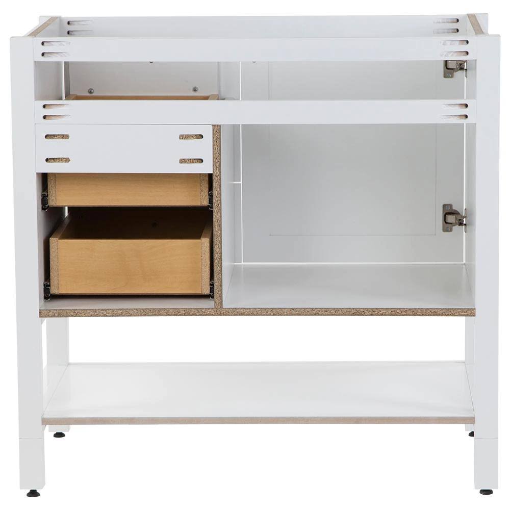 White 36 in. W x 22 in. D x 34 in. H Bath Vanity Cabinet R577826