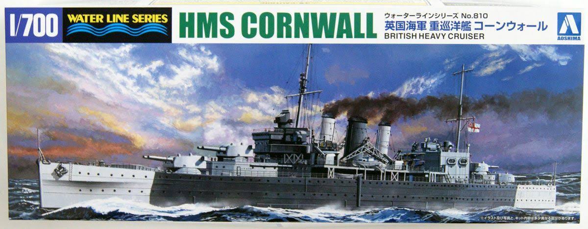 1/700 Scale Royal Navy Heavy Cruiser HMS Cornwall Kit N3605