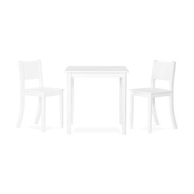3 Piece Kids Play Table and Chair Set Matte White F510