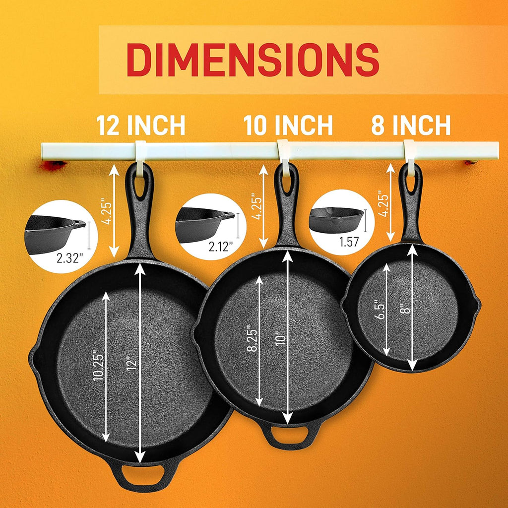Pre-Seasoned Cast Iron Skillet Nonstick Cookware Set O492