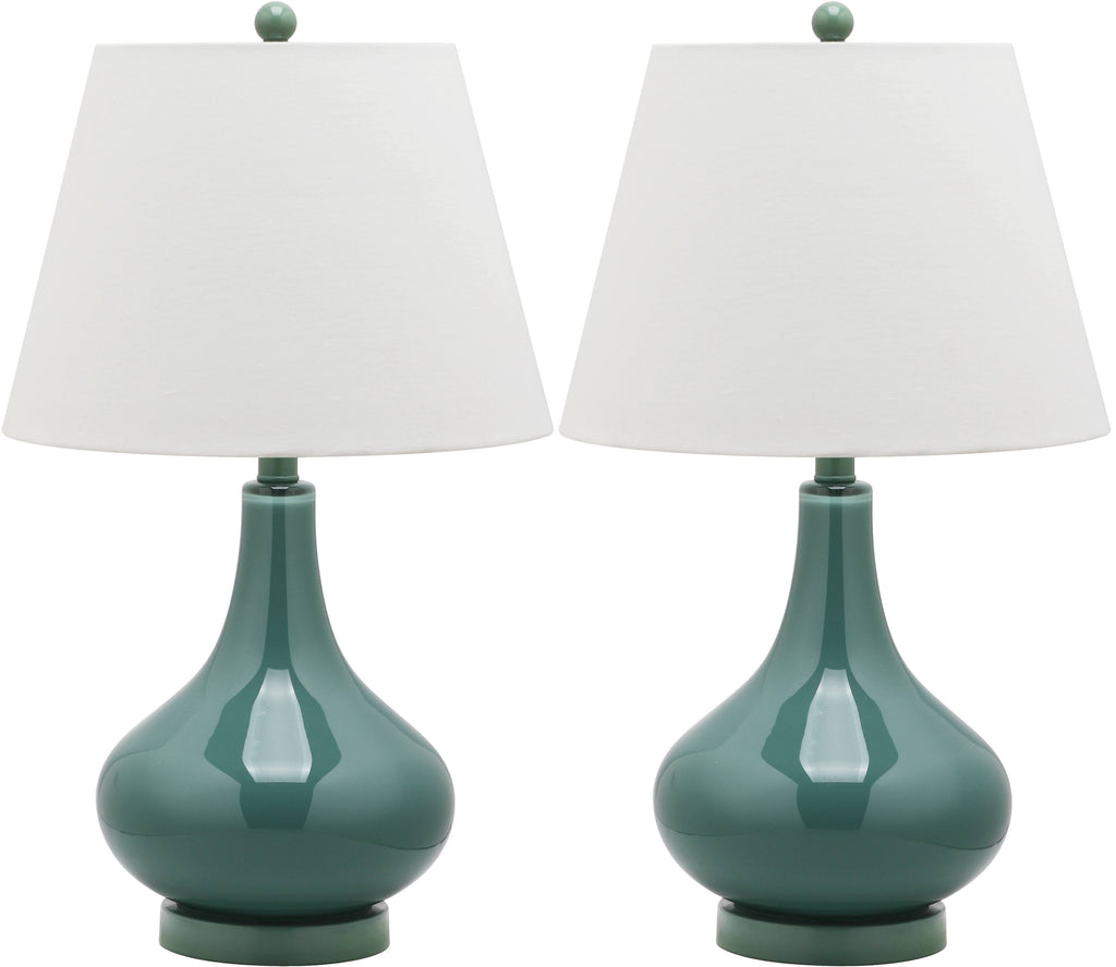 Marine Blue Glass Lamp Set of 2 W303