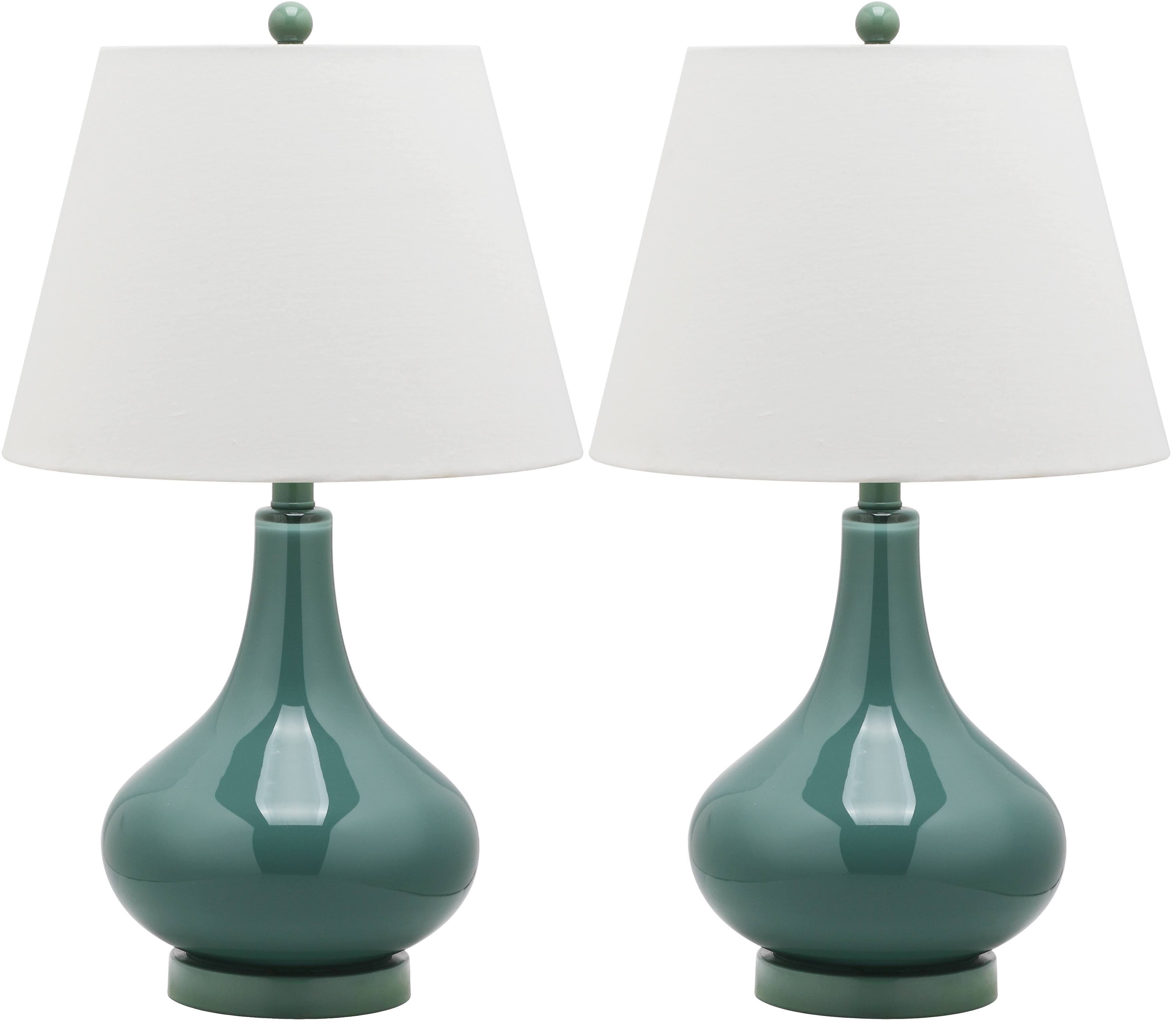 Marine Blue Glass Lamp Set of 2 W303