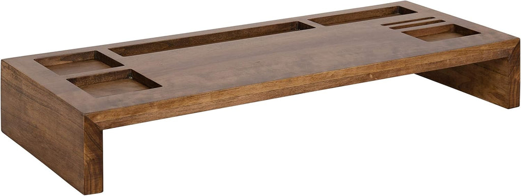 Black Wood Monitor Riser Desk Organizer, Pack of 2 O374