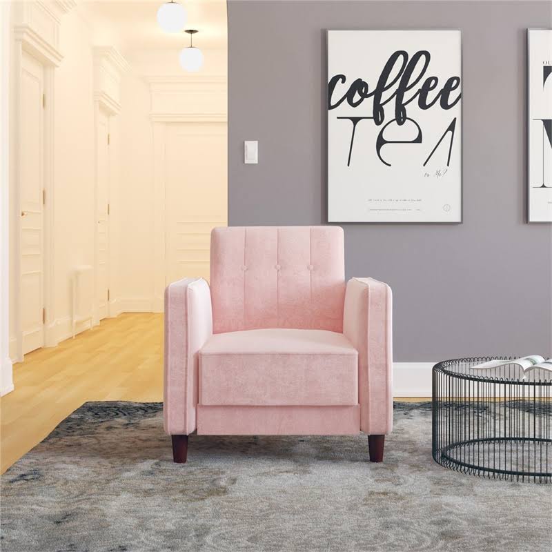 Pink Velvet Tufted Accent Chair N37284