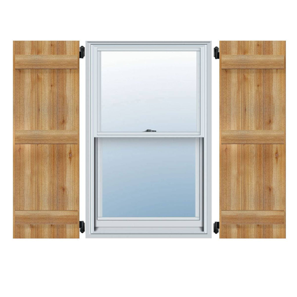Board-n-Batten Shutters, Rough Sawn Western Red Cedar (Per Pair) V575