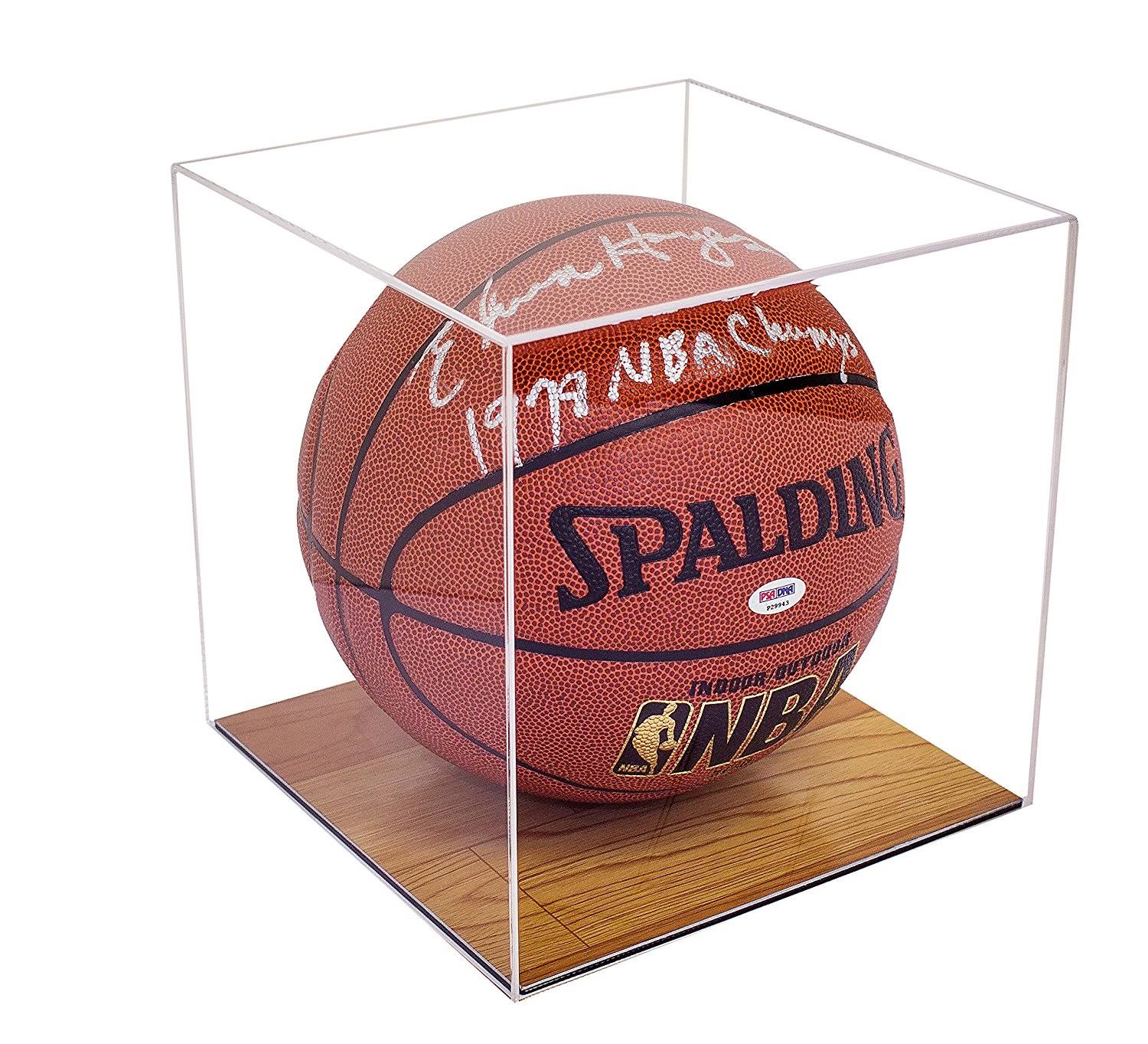 Clear Display Case with Simulated Wood Floor I168
