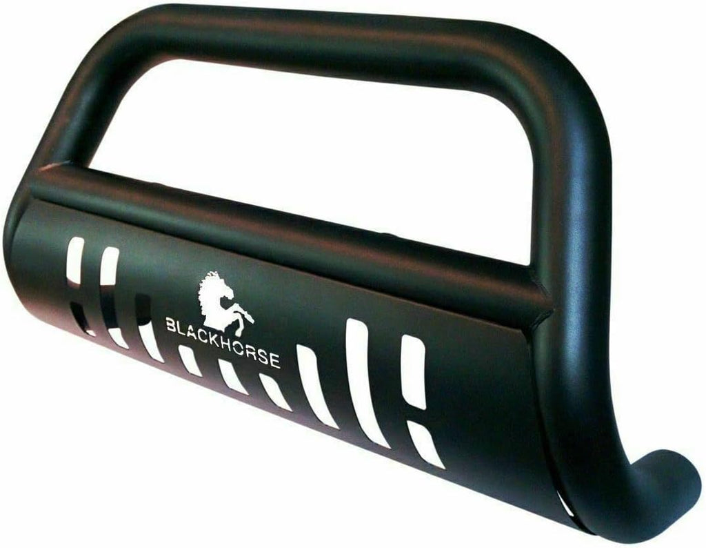 Black Stainless Steel Bull Bar Skid Plate Grille Guard Bumper Protector G79204