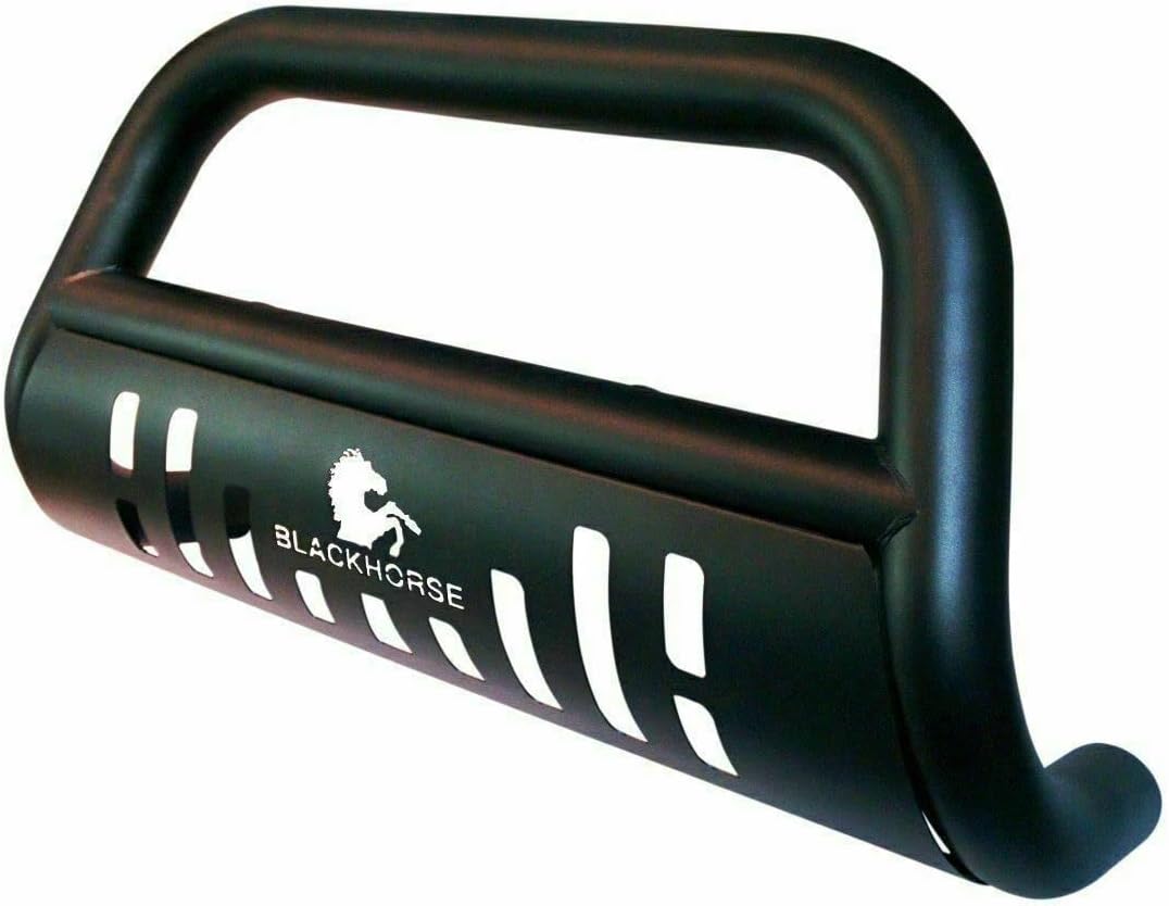 Black Stainless Steel Bull Bar Skid Plate Grille Guard Bumper Protector G79204