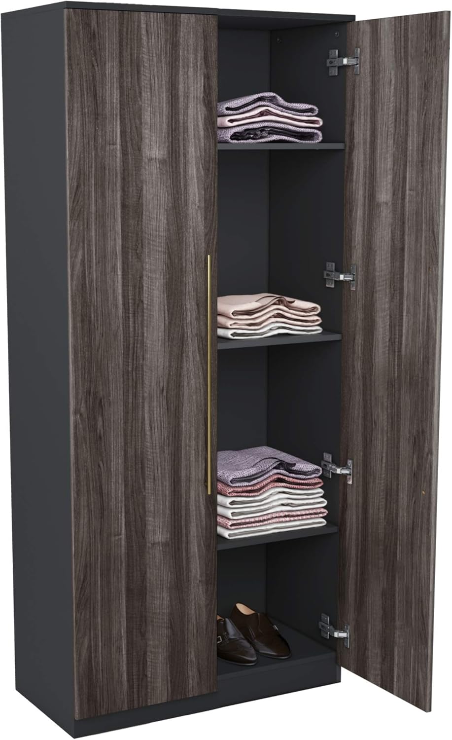Slate Gray/Black 70 Inch Storage Cabinet and Armoire R149