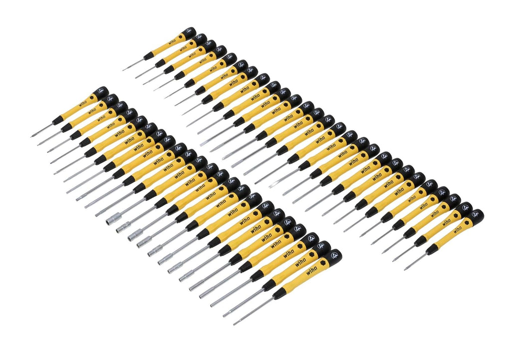 50 Piece ESD Safe Precision Screwdriver Set in Steel Rack F614