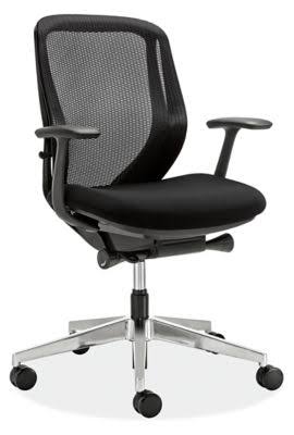 Black Ergonomic Mid-Back Office Task Chair with Black Mesh C64298