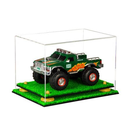 Clear Acrylic Display Case with Yellow Risers and Turf Base U57039