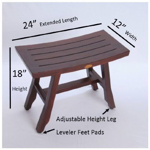 Teak Shower Bench with Foot Leveling Pads S27437