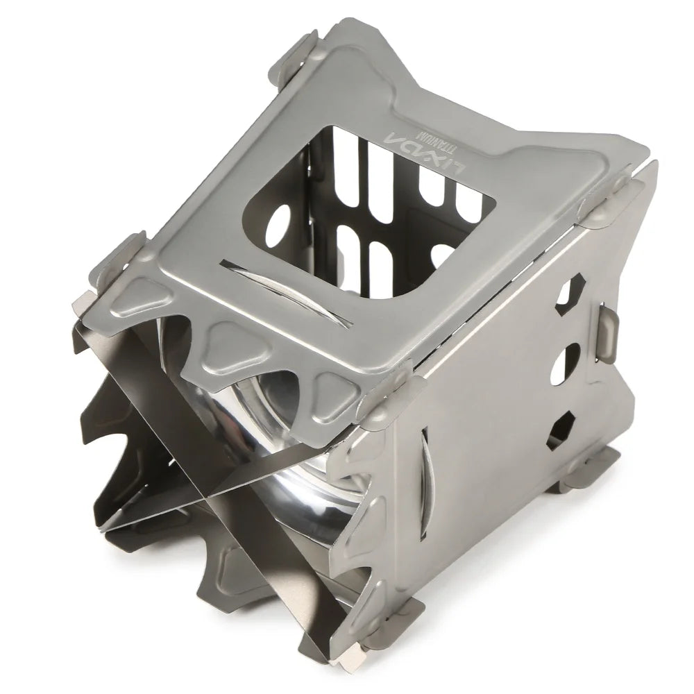 Ultralight Folding Camp Titanium Wood Cooking Stove O84622