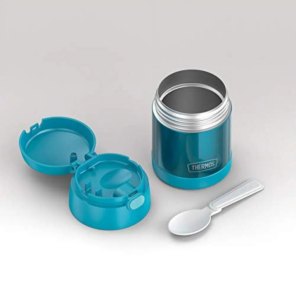Teal 10 Ounce Stainless Steel Vacuum Insulated Kids Food Jar with Folding Spoon S88619