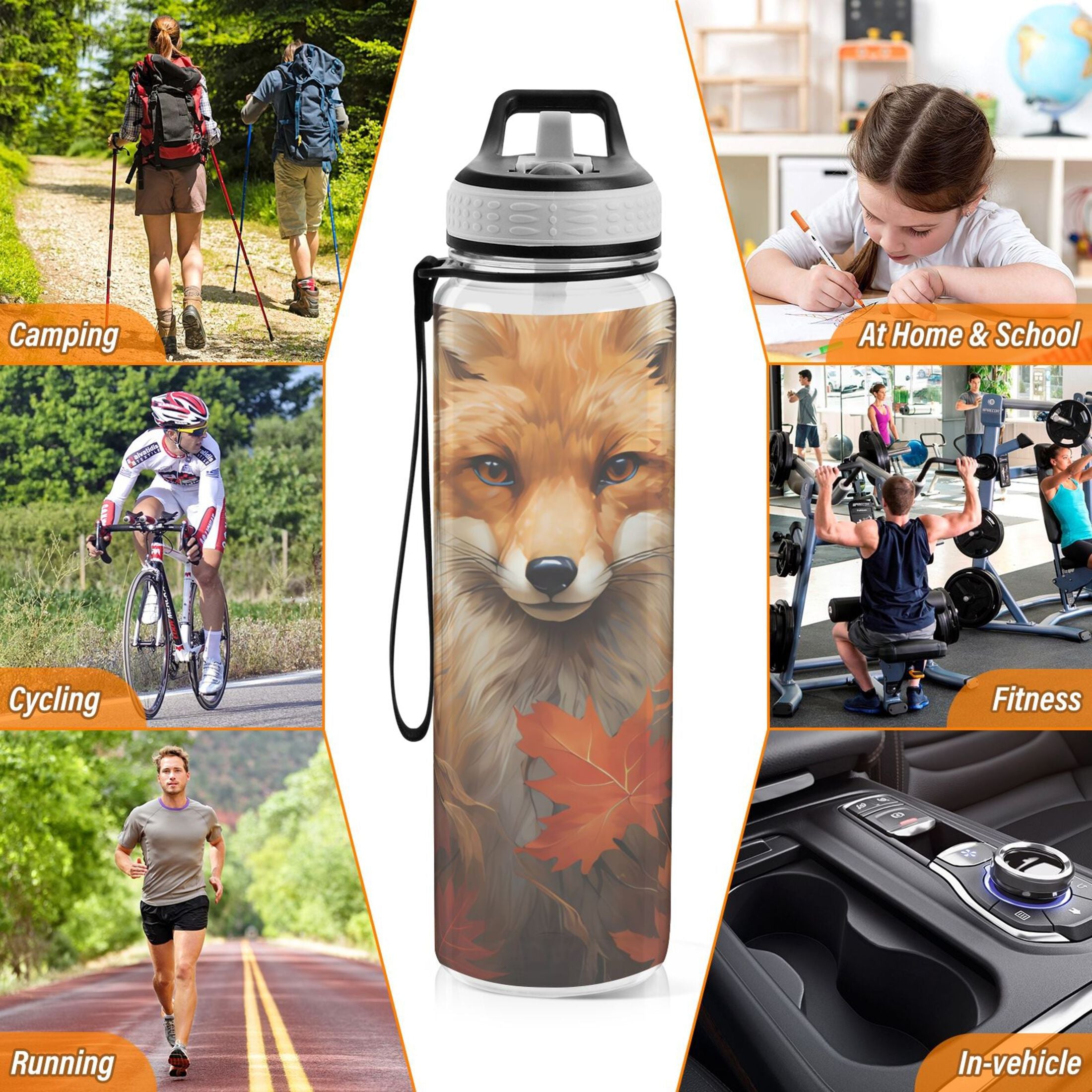 32oz Clear Tritan Leakproof Sports Water Bottle N2121