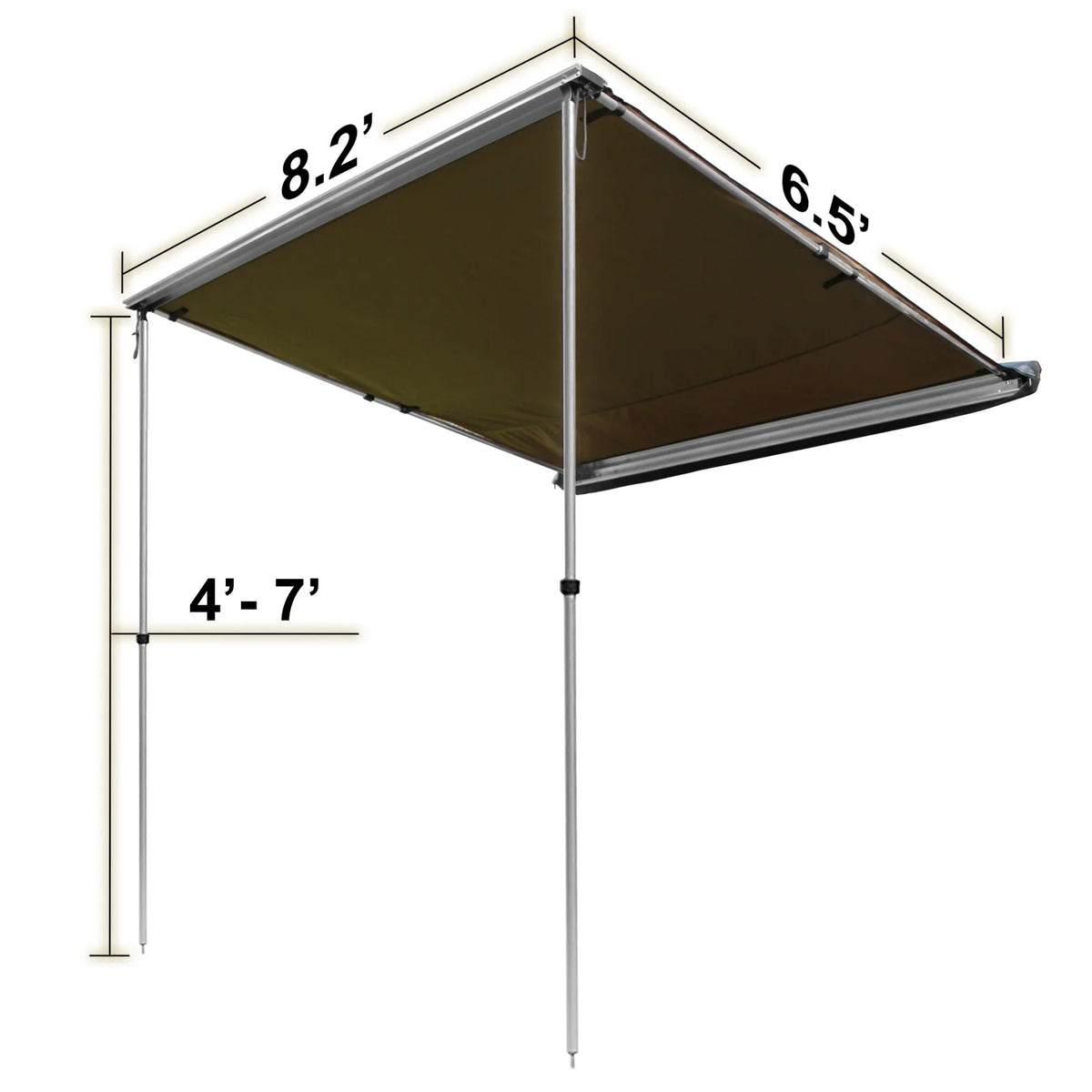 Rooftop Awning 8.2 feet by 6.5 feet Sun Shade Vehicle Shelter H739156