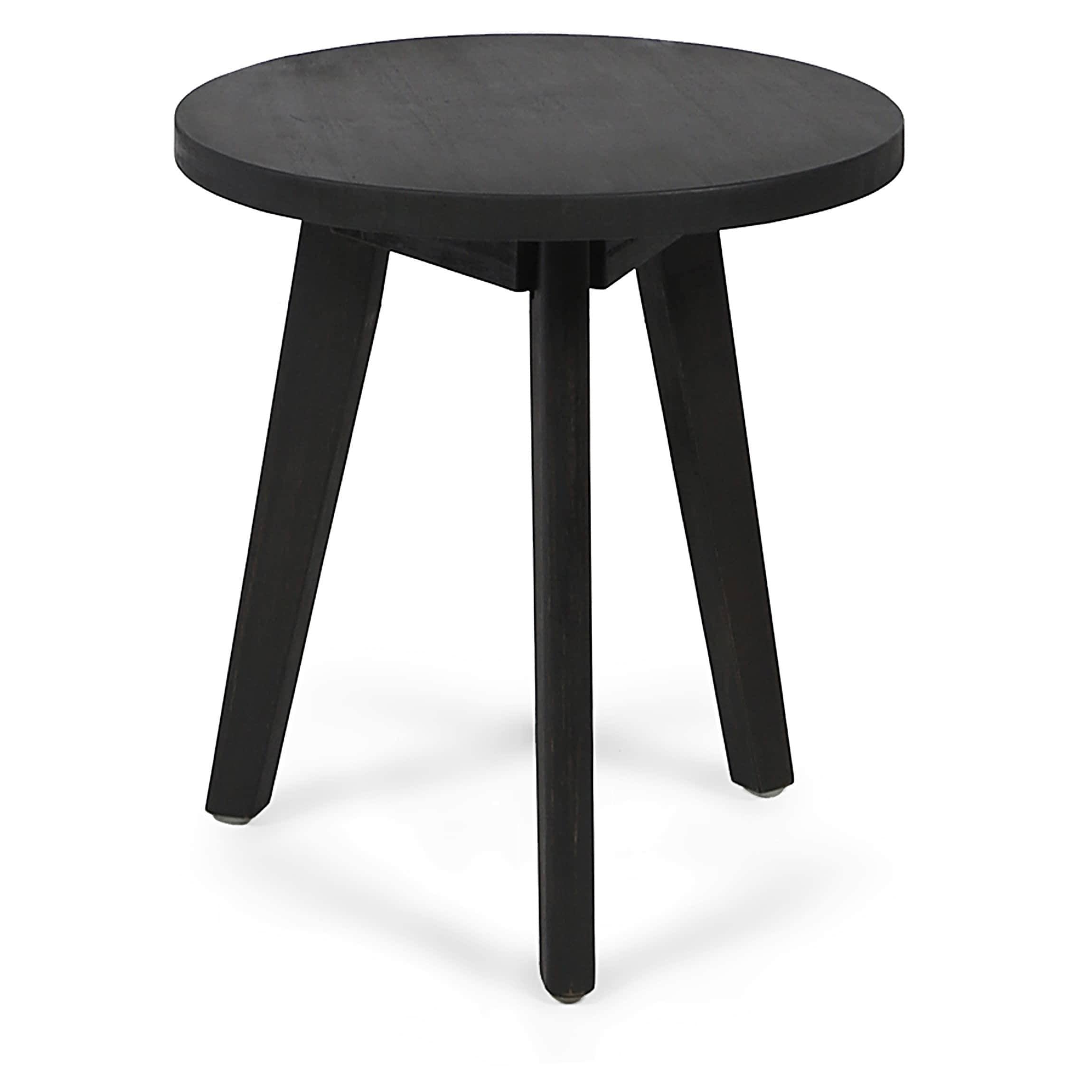 Dark Gray Acacia Wood Side Table H4177