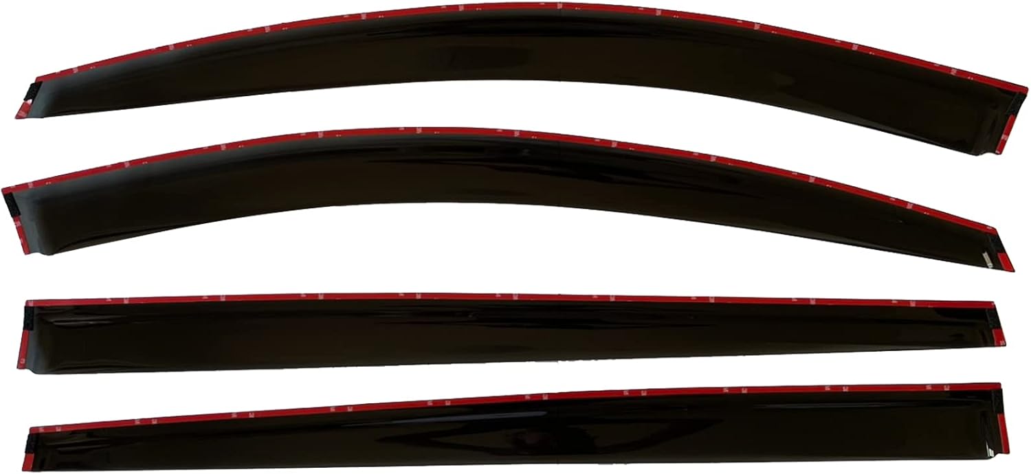 Smoke Tinted Tape-On Side Window Vent Visor Deflectors Rain Guards Pack of 2 C2271