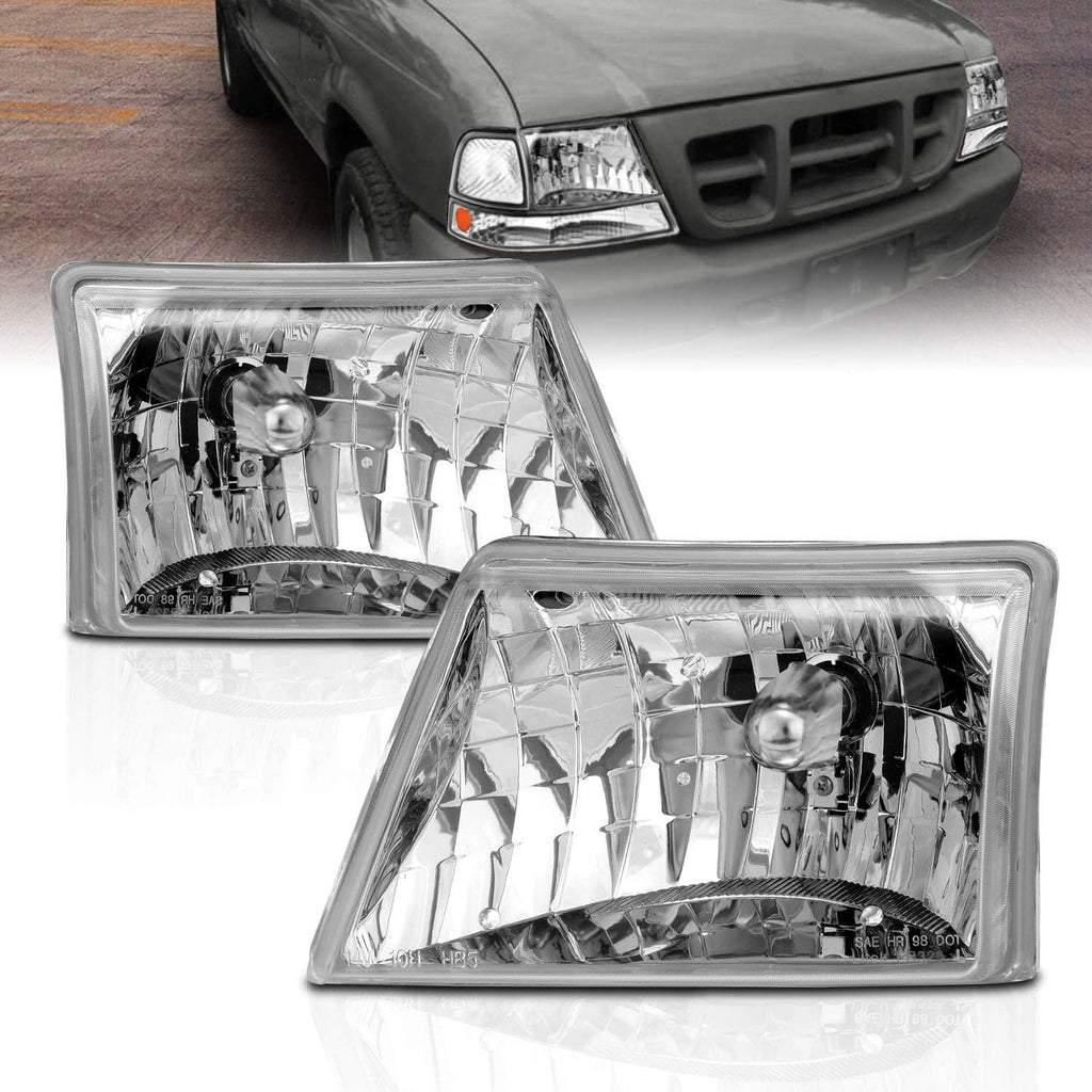 Crystal Replacement Headlights Pair for Ford Ranger Pickup B329