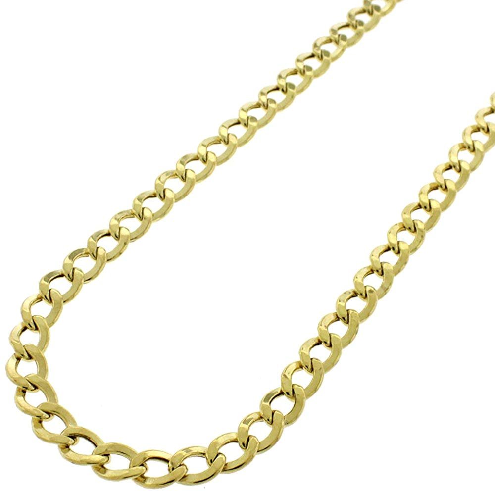 14K Yellow Gold 5mm Hollow Cuban Chain Necklace C185198