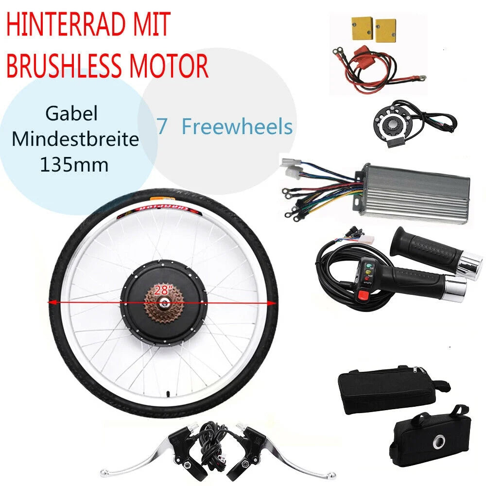 Electric Bicycle Motor Kit 28" 48V 1000W Rear Wheel Conversion Kit O446403
