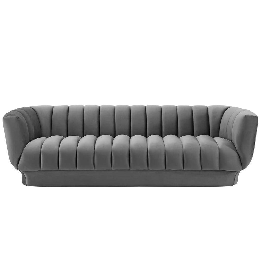 Grey Velvet Sofa J536