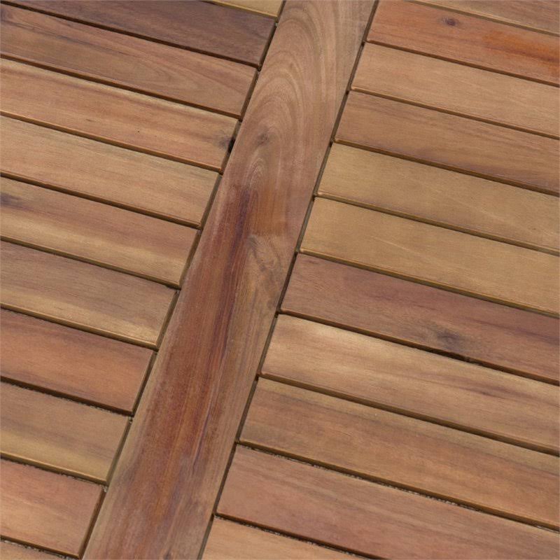 5 Piece Outdoor Acacia Wood Conversation Set L812146