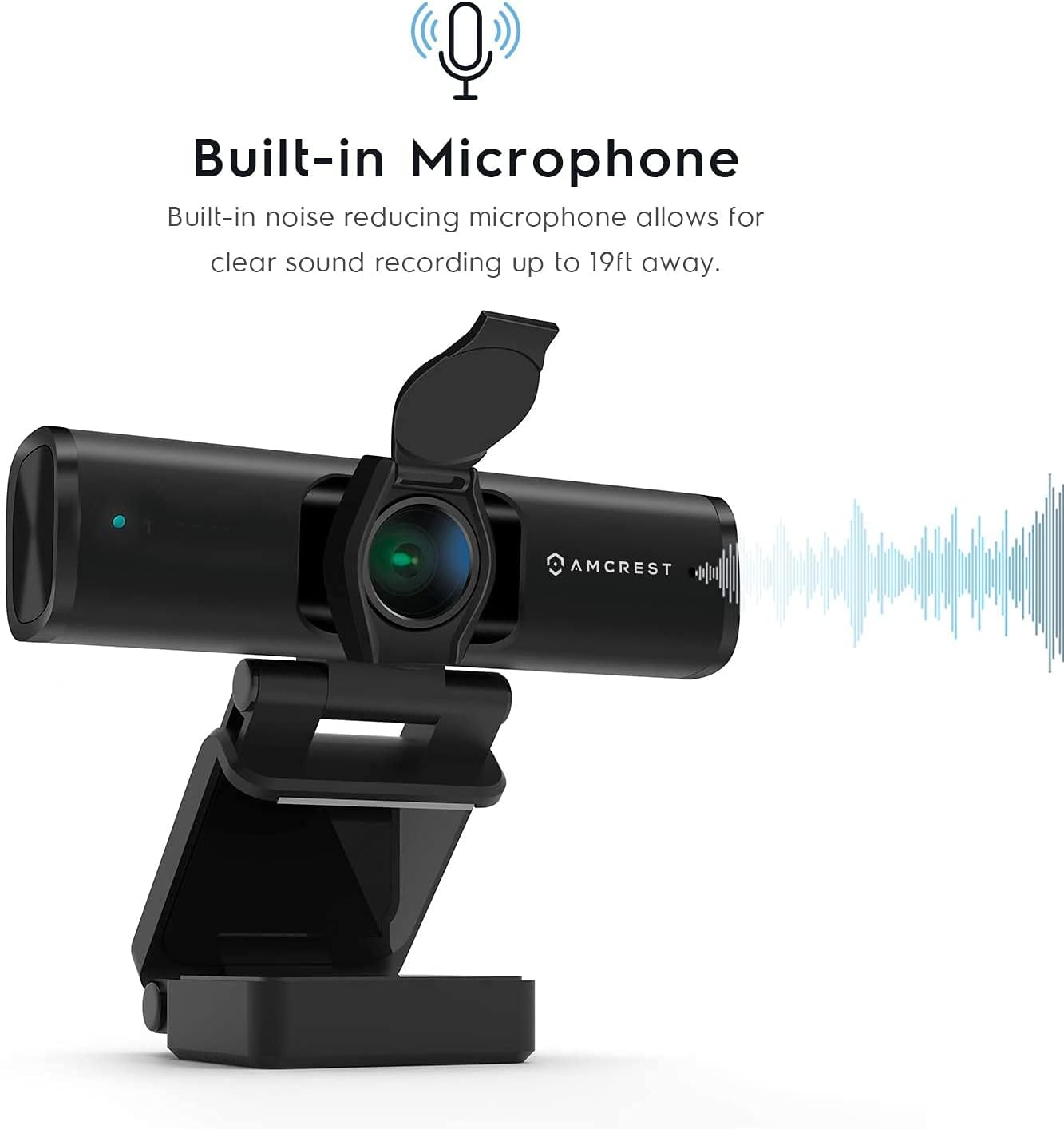 4K Webcam with Microphone & Privacy Cover, USB Camera, Wide Angle Lens U438717
