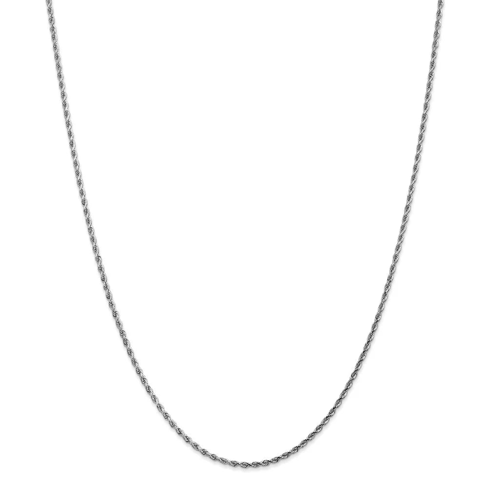 10kt White Gold 1.75mm Diamond-cut Rope Chain Necklace V473453