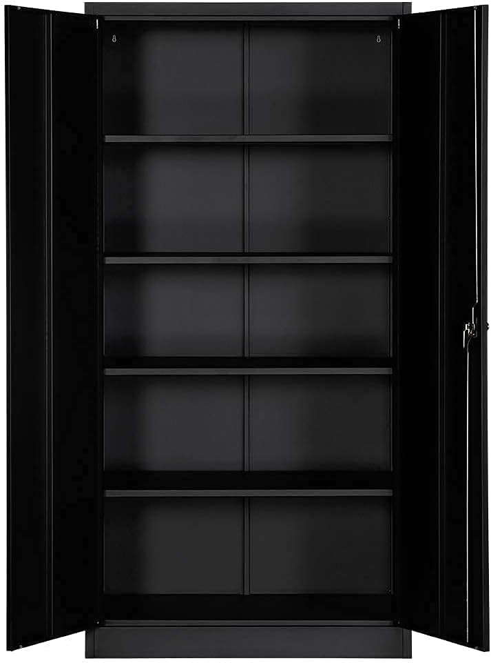 Metal Storage Cabinet with 4 Adjustable Shelves, 72 H, Black A6603