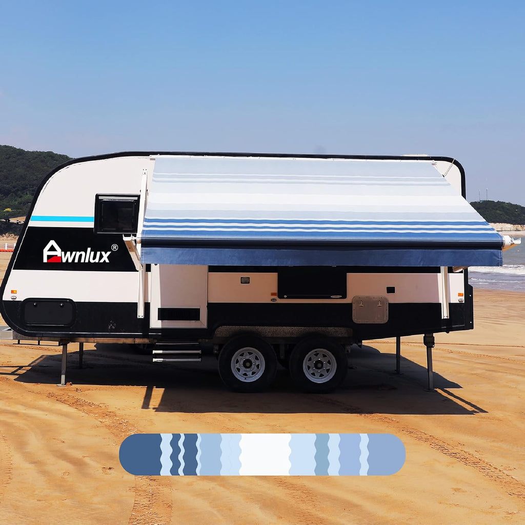 RV Awning Fabric Replacement Waterproof Vinyl Shade Screen Black Fade-10' O880