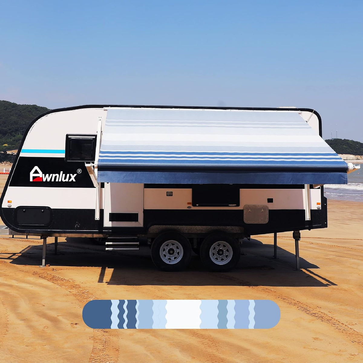 RV Awning Fabric Replacement Waterproof Vinyl Shade Screen Black Fade-10' O880