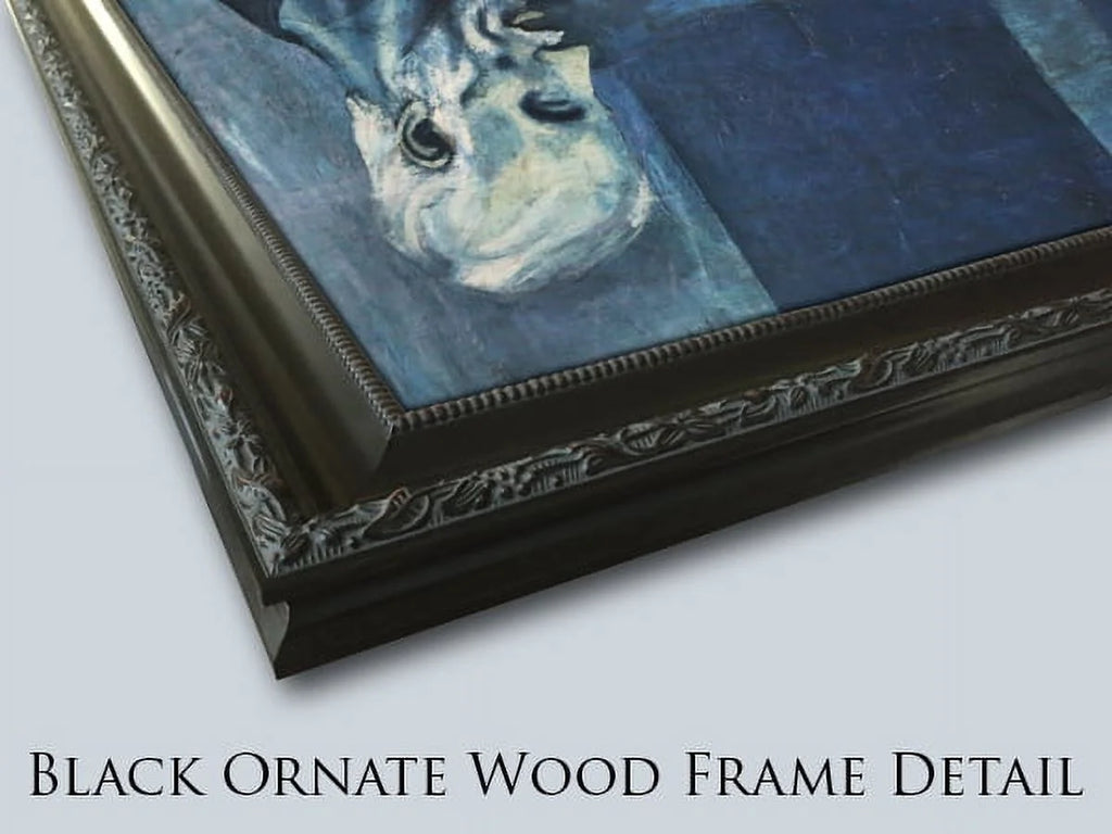Black Ornate Wood Framed Canvas Art V87010