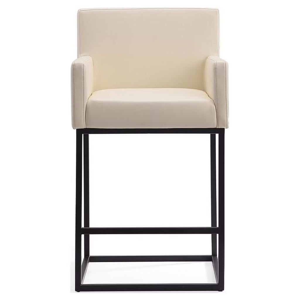 Cream Faux Leather Counter Stool R641349