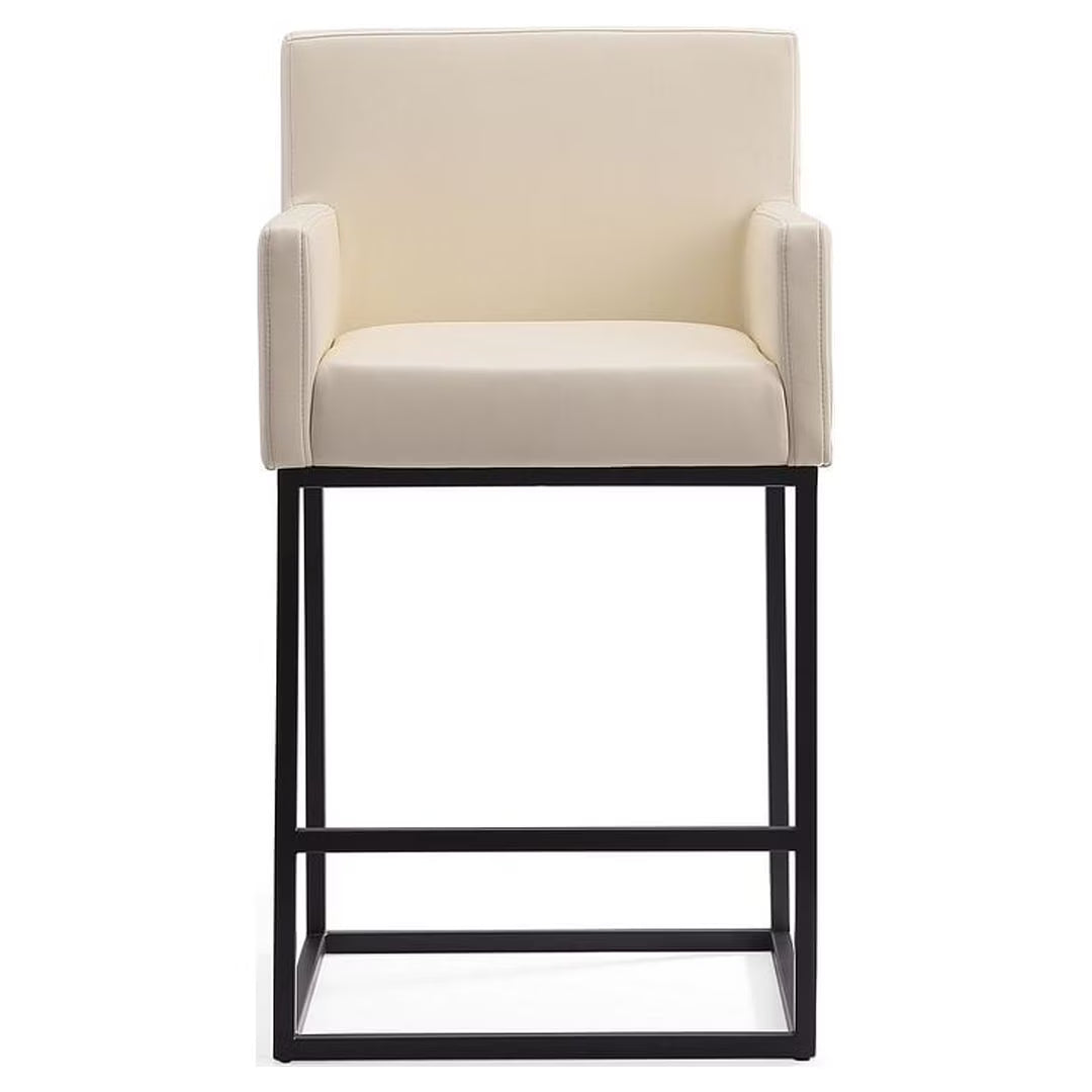 Cream Faux Leather Counter Stool R641349