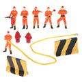 Miniature Firefighter Figures 1:50 Scale Model Train People Diorama Character X16754