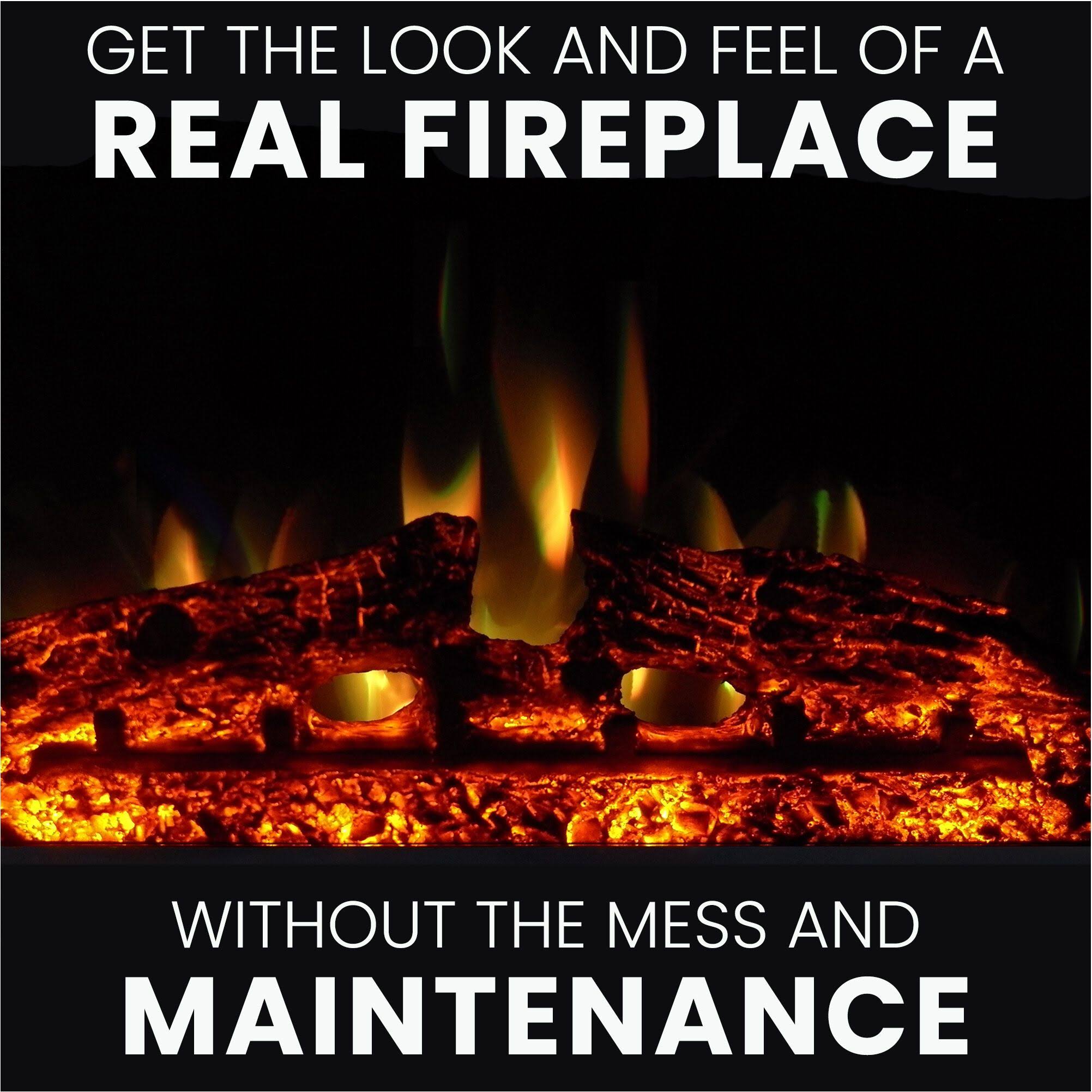 Dark Coffee Electric Fireplace Mantel with Deep Log Insert Y970