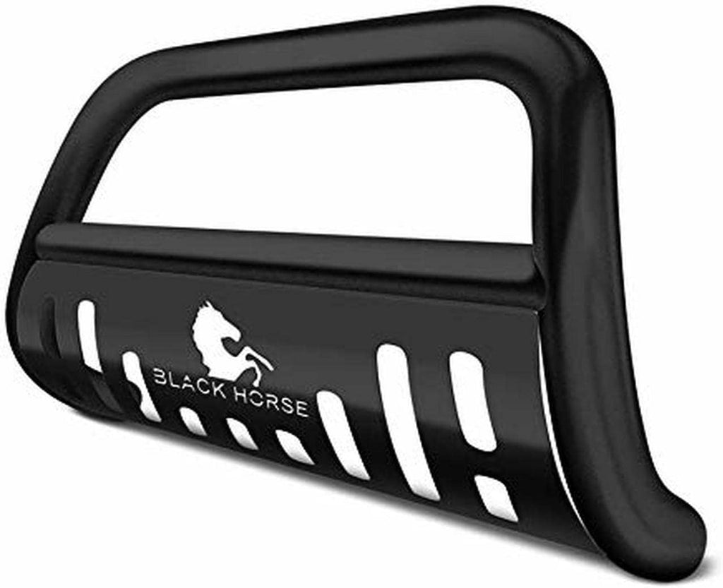 Black Stainless Steel Bull Bar Skid Plate Grille Guard Bumper Protector G79204
