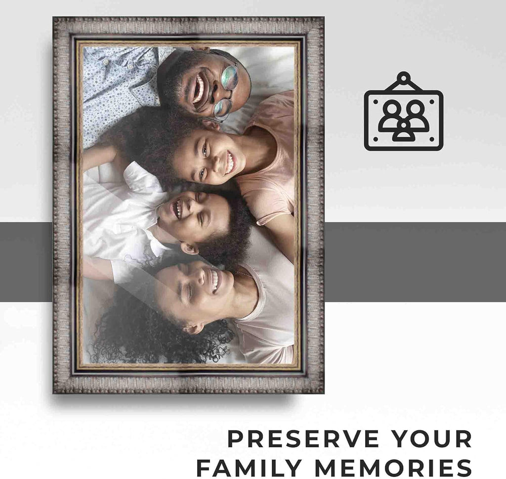 Black Solid Wood Picture Frame with UV Foam Board Backing Y443