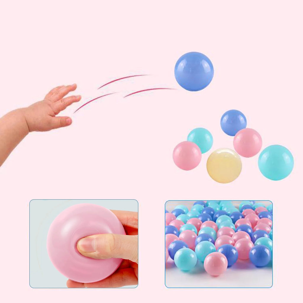 100Pcs Crush Proof Plastic Ball Pit Balls Mixed Colors X9781