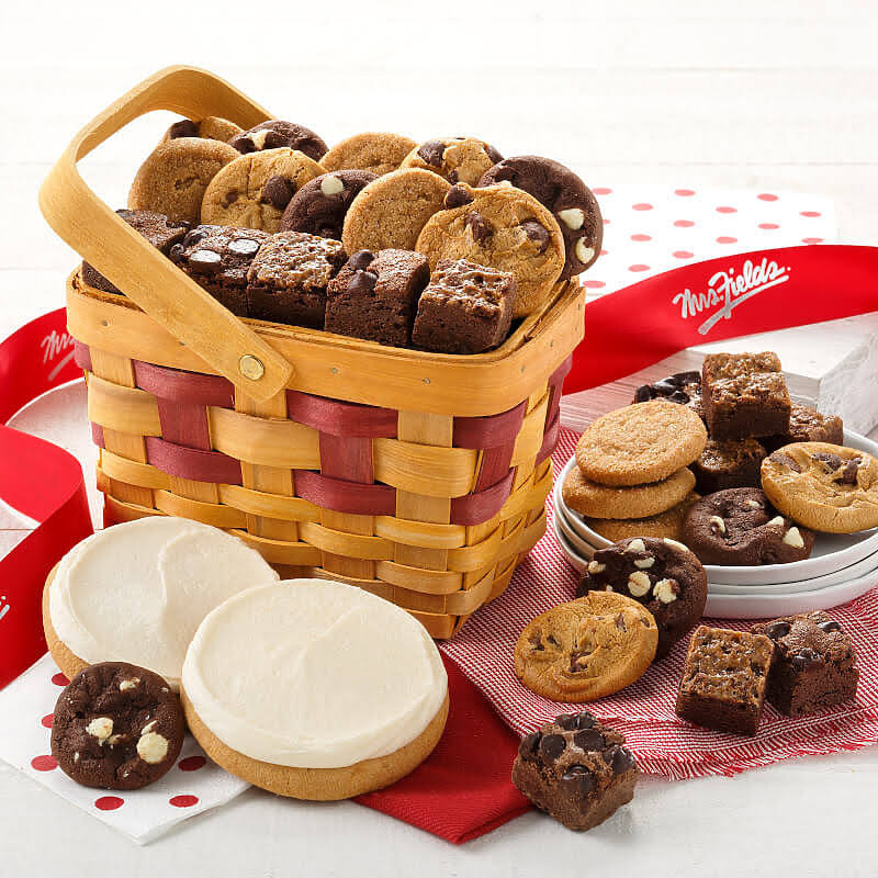 18 Bite-Sized Cookies Sampler Basket H8391