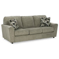 Gray Polyester Cushioned Sofa with 2 Throw Pillows K6167