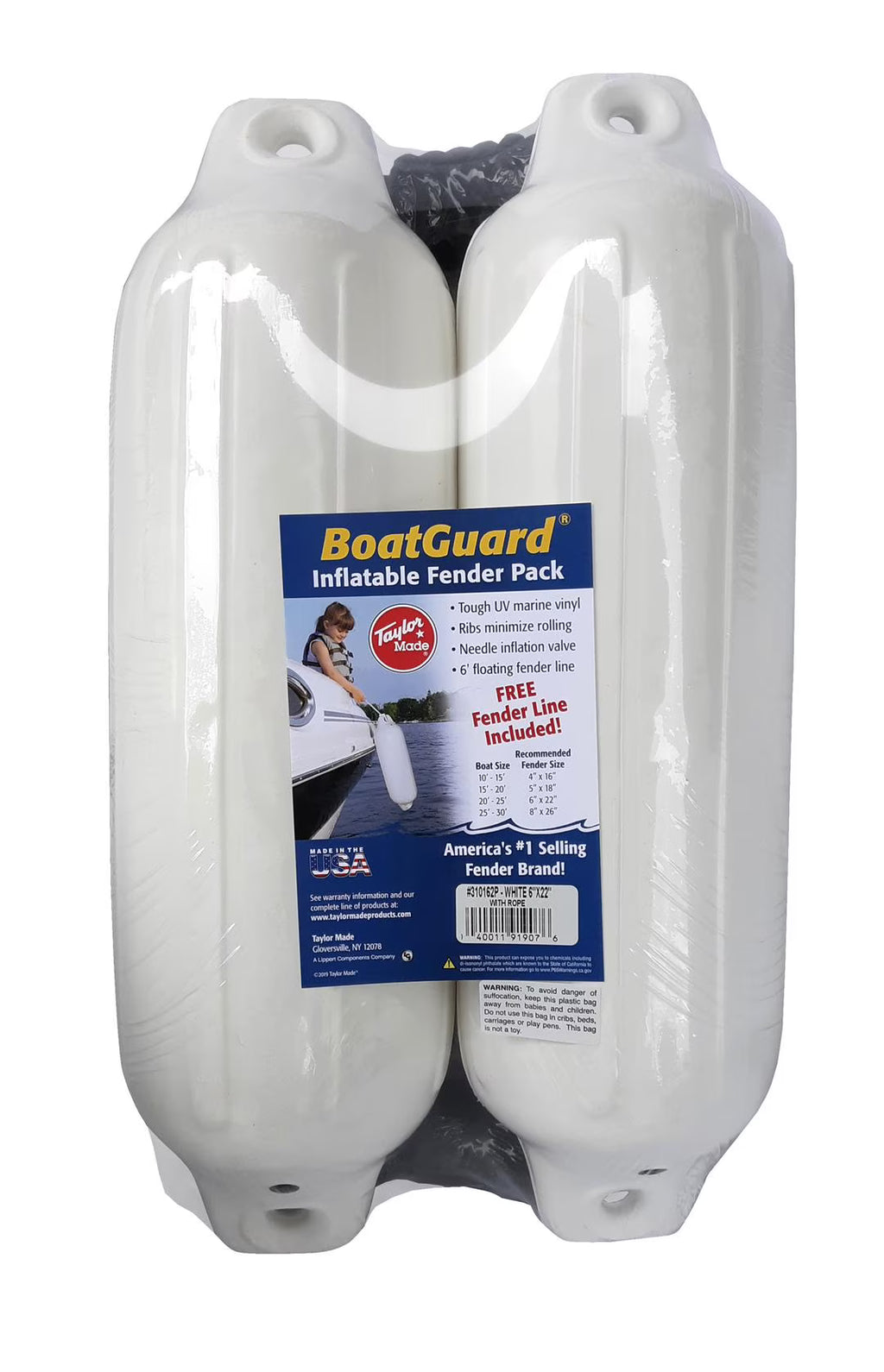 2 Pack Boat Fenders with Fender Line U6628